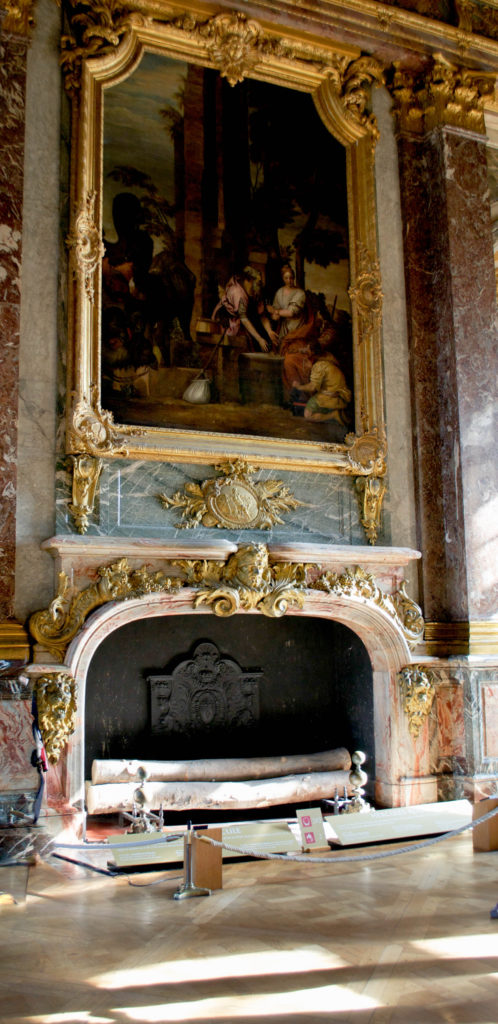 Fireplace in Hercules Salon in Palace of Versailles 