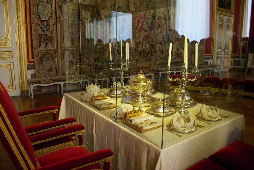 Royal Table Antechamber in Versailles where Louis XVI and Marie-Antoinette ate dinner.