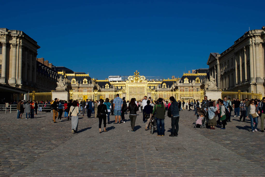 Front of the Palace of Versailles in Paris