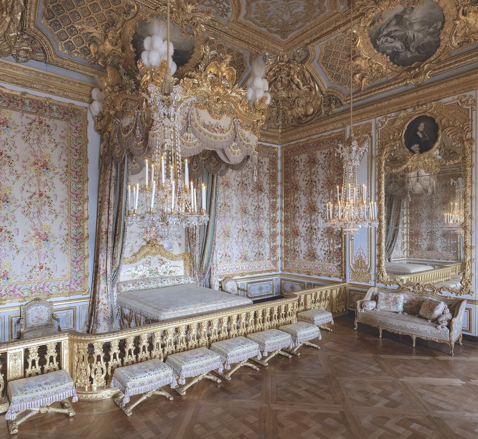 The Queen's bedchamber at the Palace of Versailles