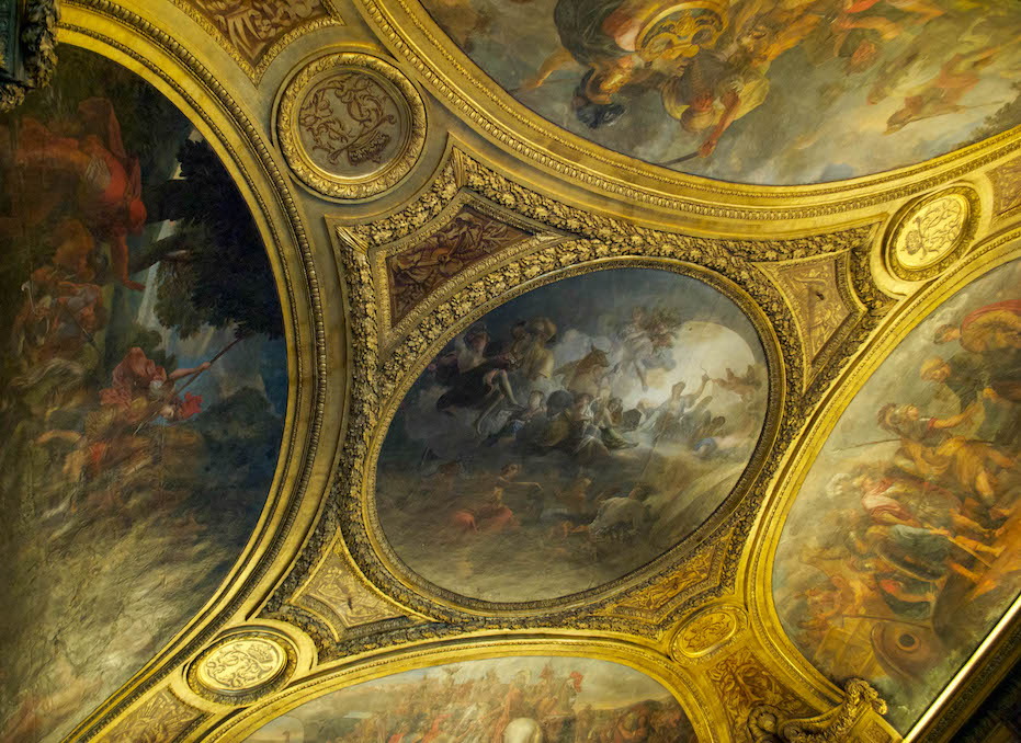 Ceiling painting in Diane Salon of Diana Presiding Over Hunting And Navigation by Gabriel Blanchard