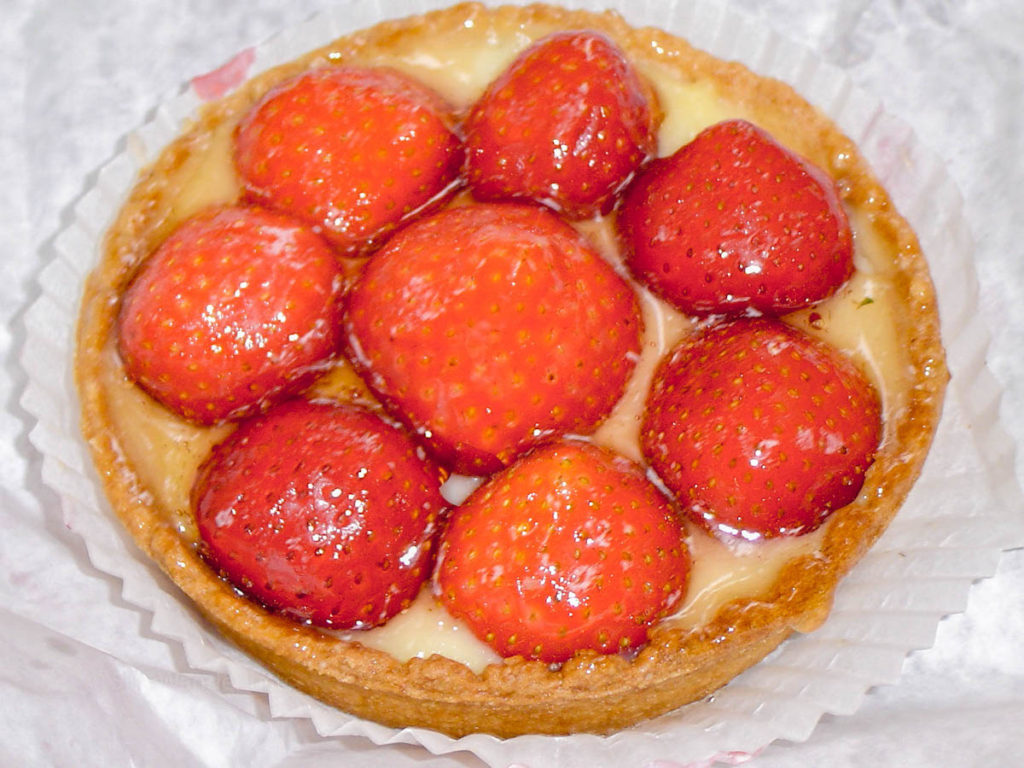Strawberry tart dessert in Paris