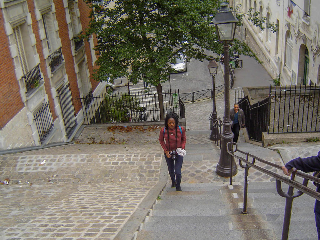 Climbing stairs in Montmartre