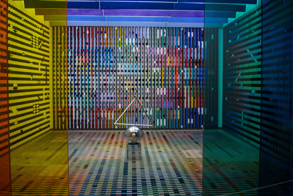 colorful art display at centre de pompidou 
