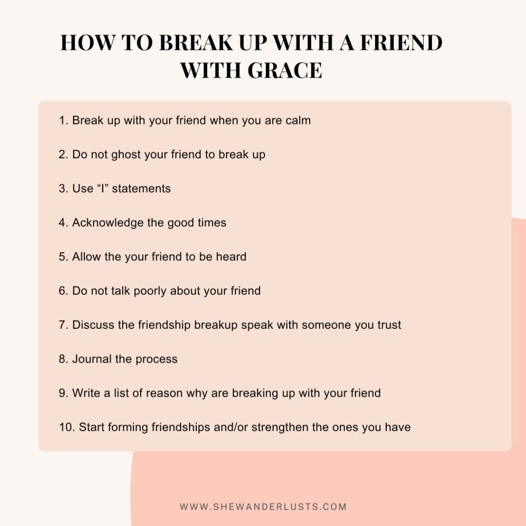 How to break up with a friend with grace graphic