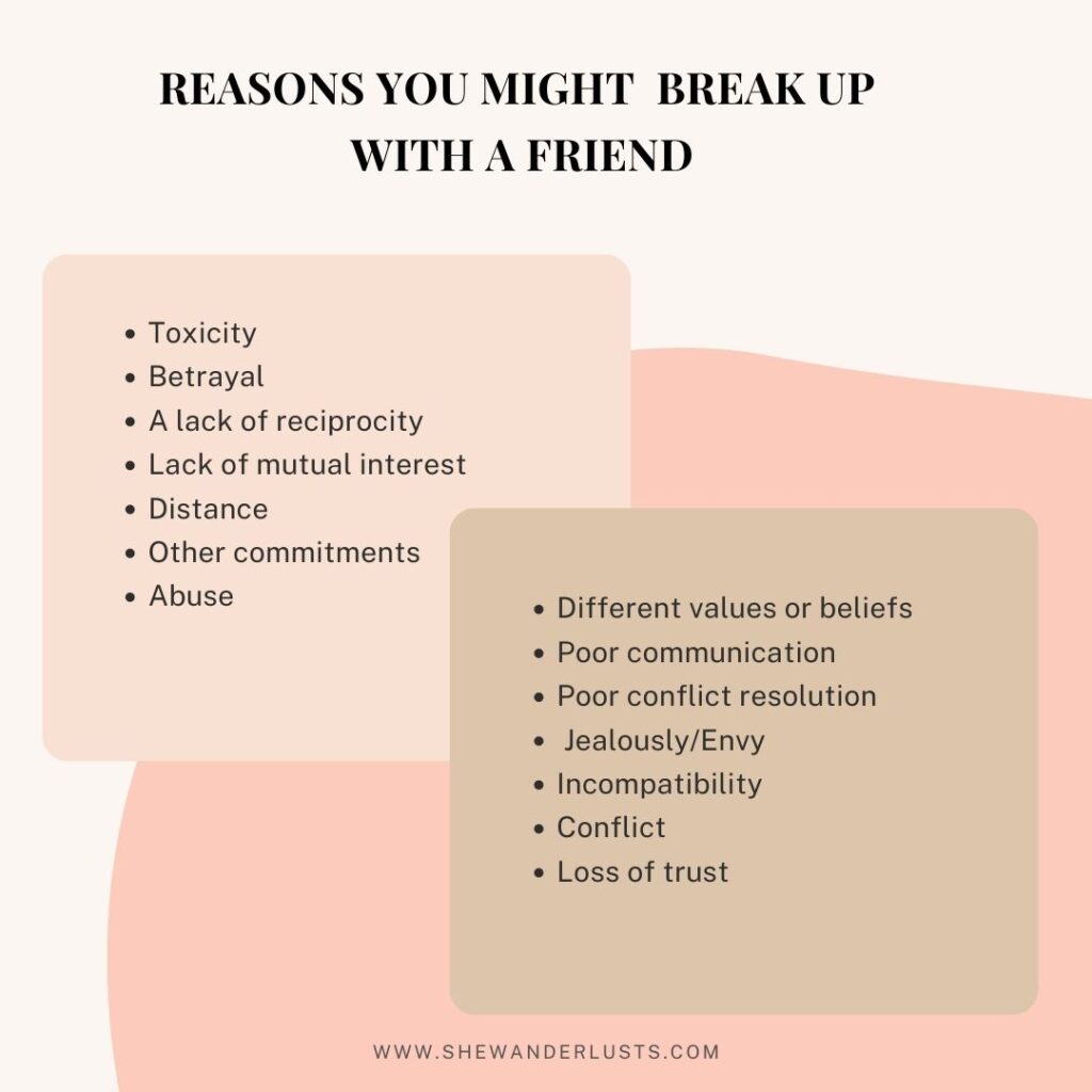 14 reasons someone might break up with a friend